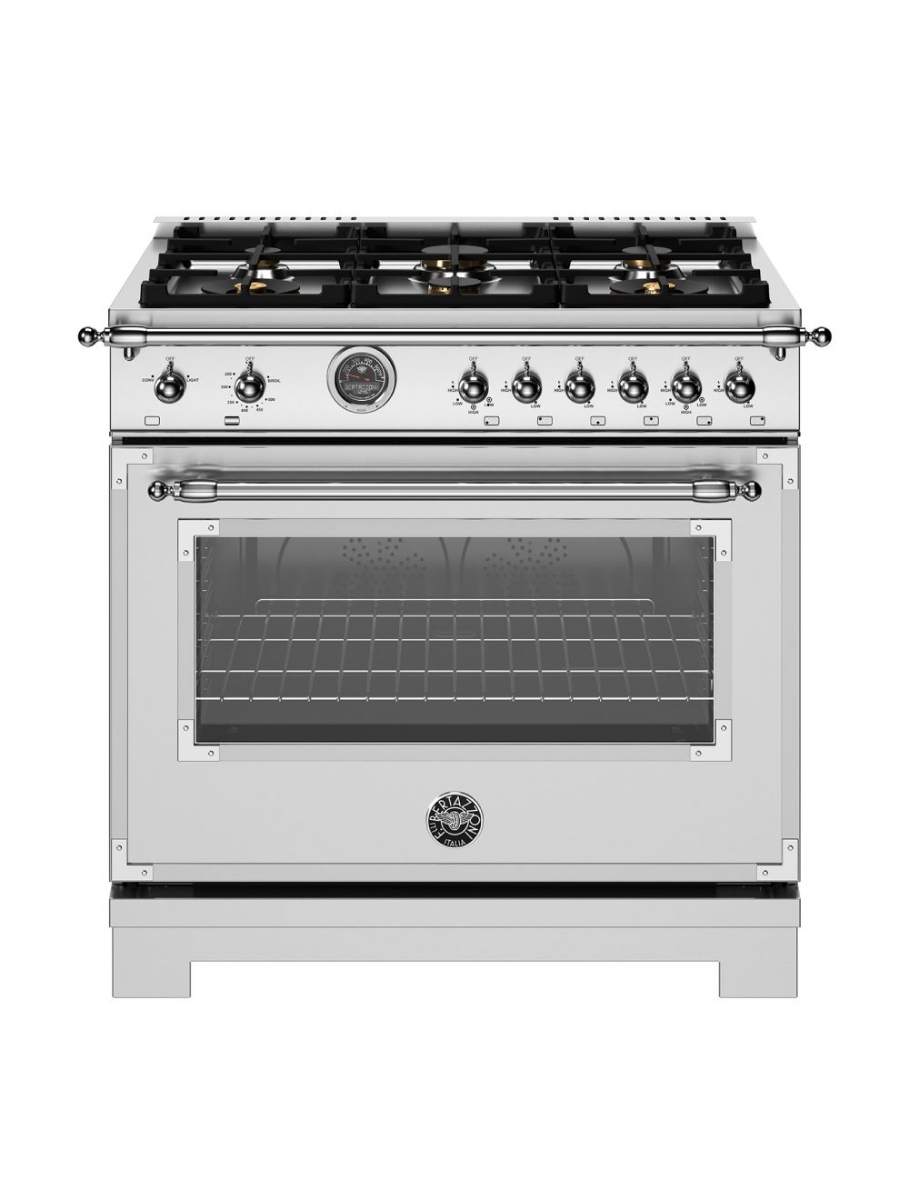 Cuisinière à gaz 36 po. 5,9 pi³ avec 6 brûleurs Bertazzoni HER366BCFGMXT