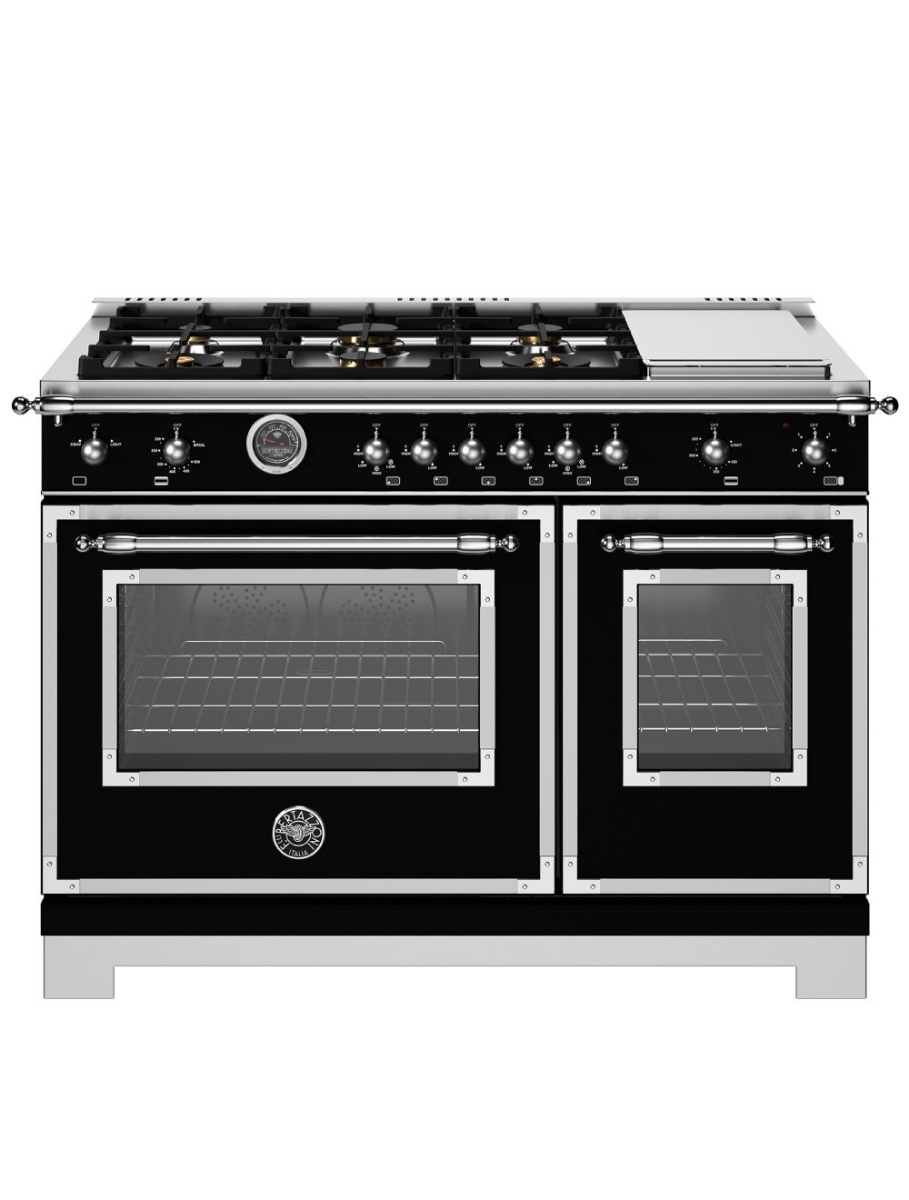 Cuisinière à gaz autoportante 48 po. avec 6 brûleurs Bertazzoni HER486BTFGMNET