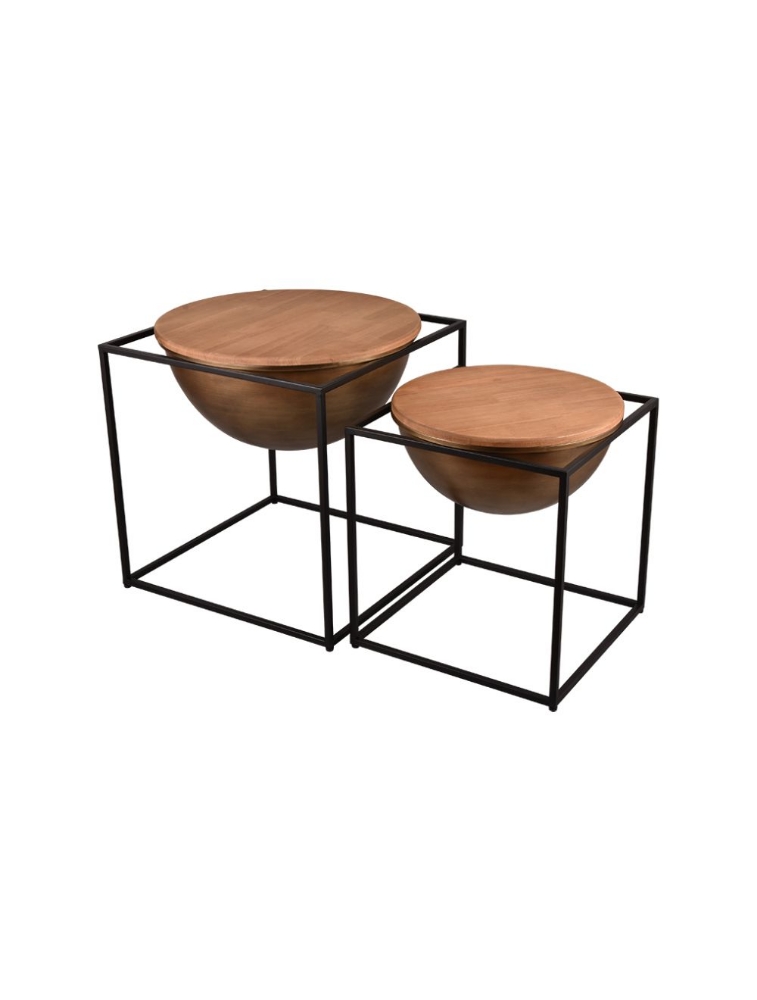 Table d'appoint carrée CELINA 2220130 Mirrors & More