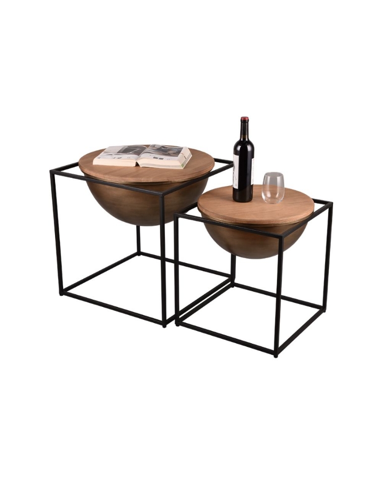 Table d'appoint carrée CELINA 2220230 Mirrors & More